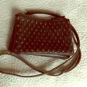 Frye black leather crossbody